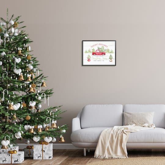 Stupell Industries Farm Fresh Christmas Trees Seasonal Framed Giclee Art